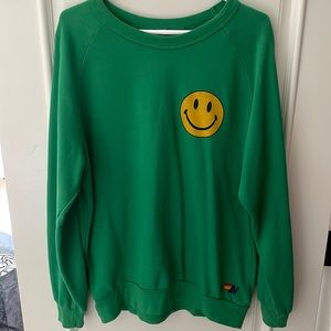 Aviator Nation green smiley face jacket